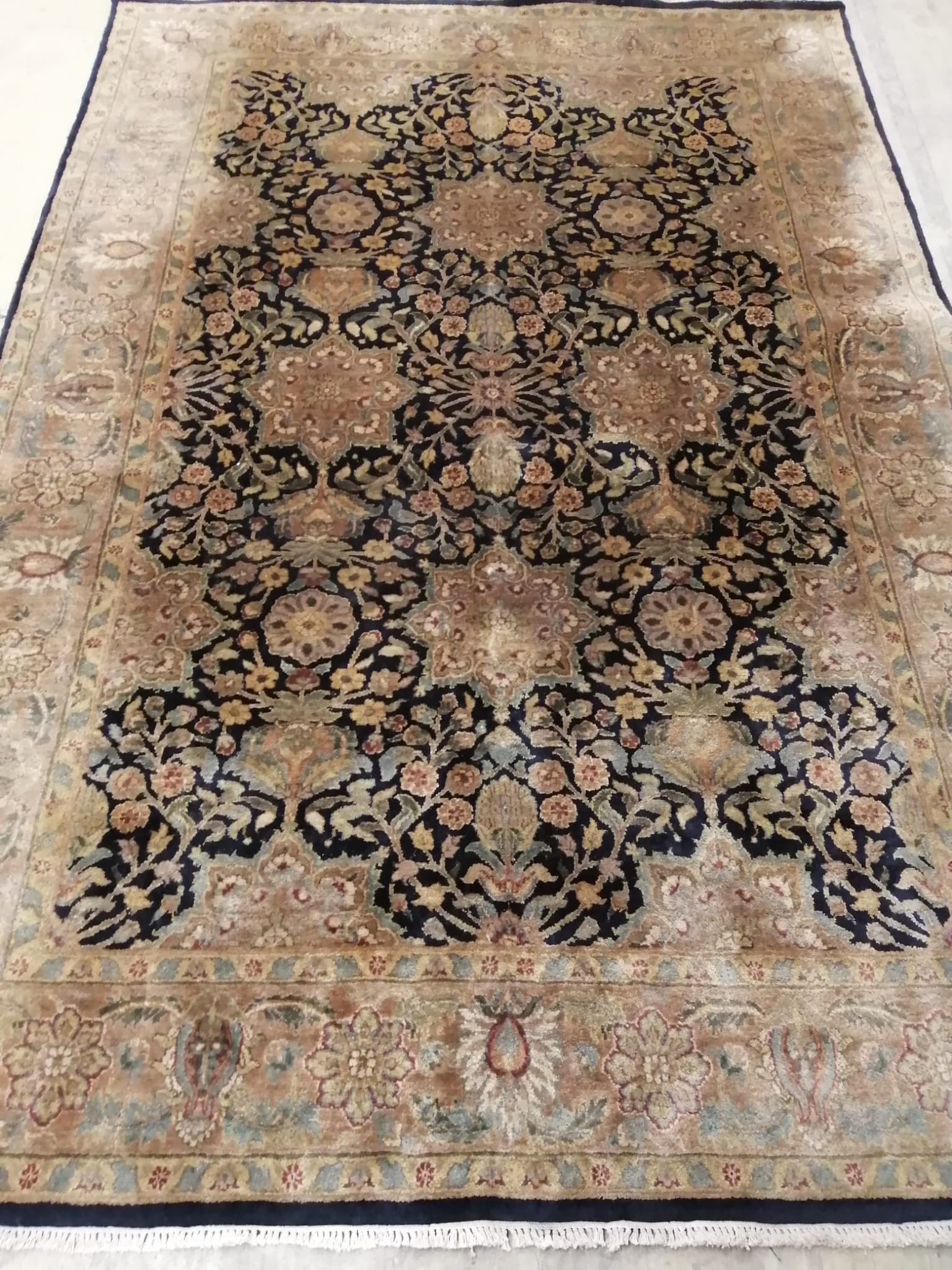 An Agra blue ground carpet, 270 x 188cm